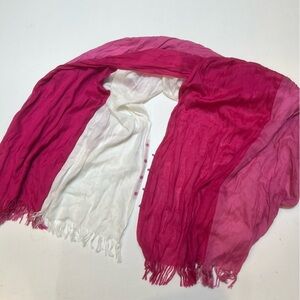 BCBGMaxAzria Pink and White Scarf